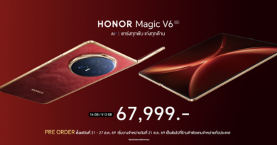 สมาร์ตโฟนจอพับ HONOR Magic V6 วางจำหน่ายในราคา 67,999 บาท  เปิดพรีออเดอร์ระหว่างวันที่ 21 – 27 ส.ค.69 ชูความแกร่ง บางเบา แบตอึด พร้อมฟีเจอร์ AI และการเชื่อมต่อข้ามระบบ