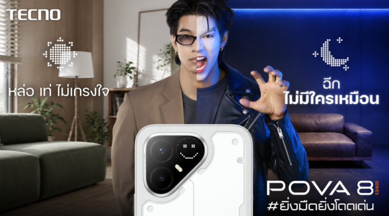 TECNO ประกาศทรานส์ฟอร์มจากเกมมิ่งโฟน สู่ไลฟ์สไตล์แฟชั่นไอเท็ม เสิร์ฟใหญ่ปักหมุดแลนมาร์คใหม่กลางสถานี MRT  วาง POVA 8 Series จุดเริ่มต้นครั้งสำคัญ
